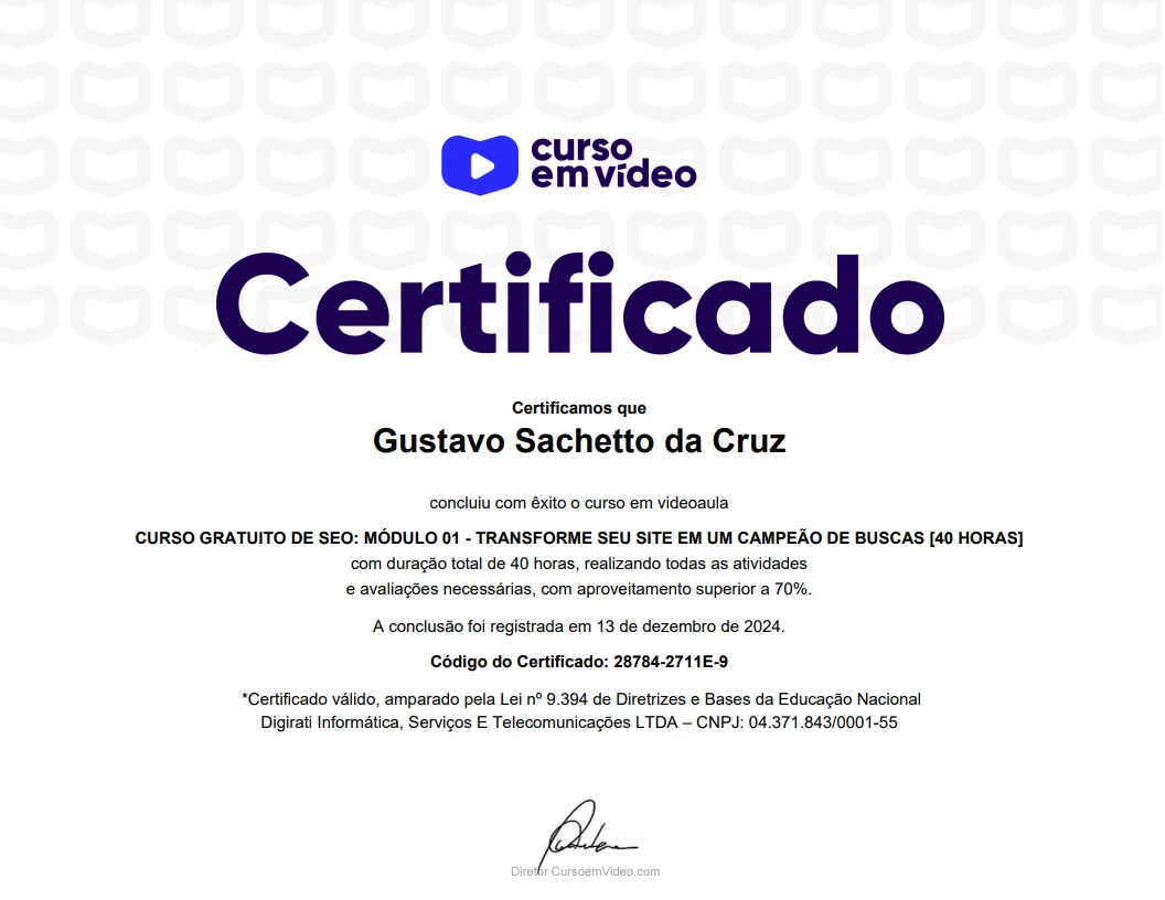 Certificado SEO