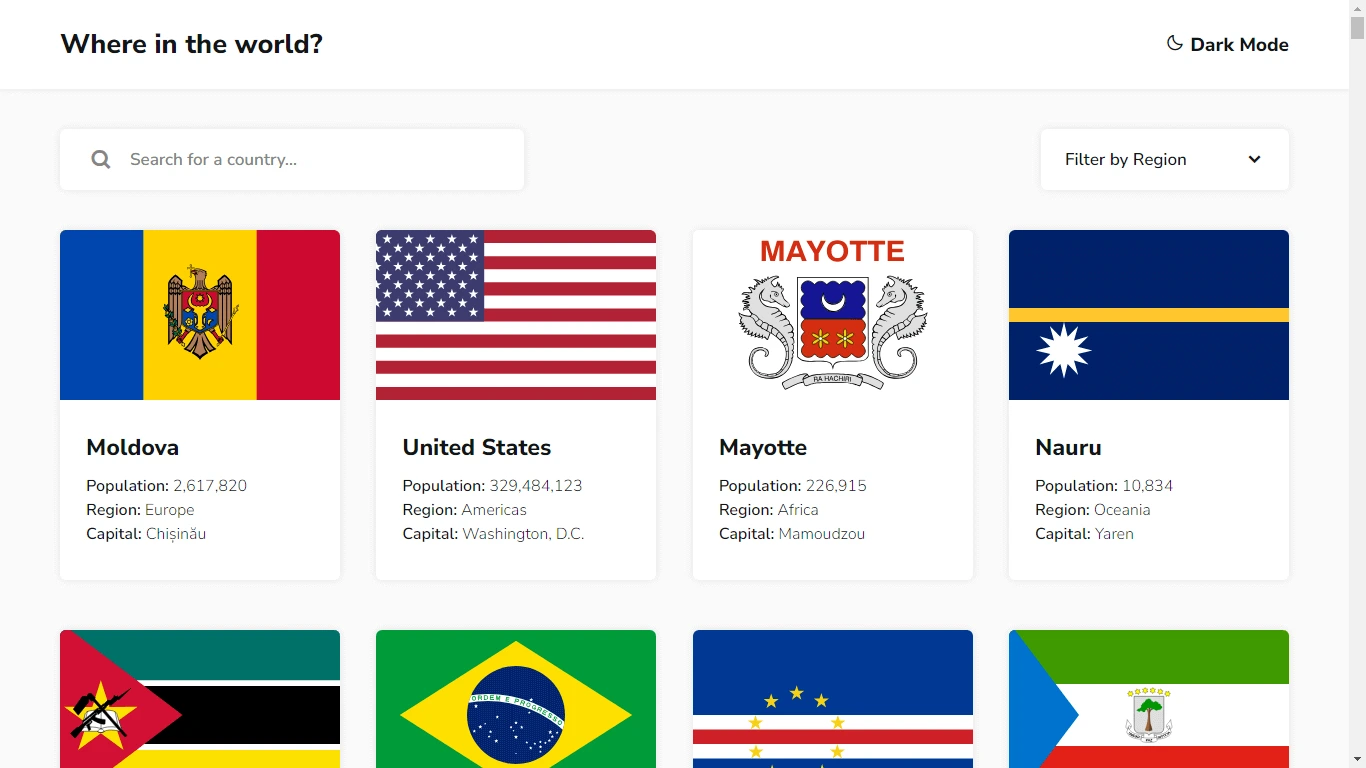 Projeto desafio paises